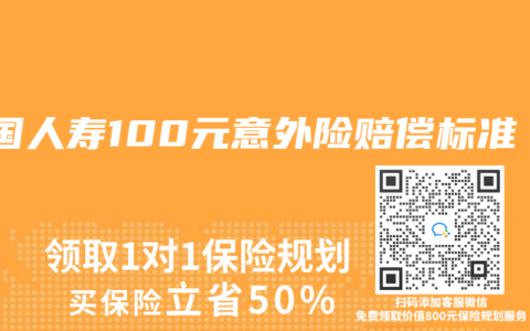 中國人壽100元意外險賠償標準