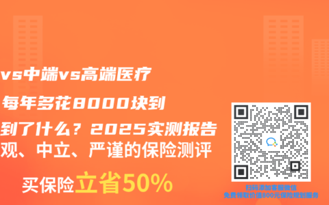 百萬vs中端vs高端醫(yī)療險：每年多花8000塊到底買到了什么？2025實測報告