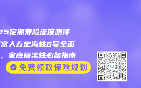 2025定期壽險(xiǎn)深度測評(píng)：國富人壽定海柱6號(hào)全面解析，家庭頂梁柱必備指南