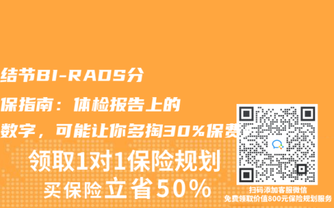 乳腺結(jié)節(jié)BI-RADS分級投保指南：體檢報告上的這個數(shù)字，可能讓你多掏30%保費(fèi)！