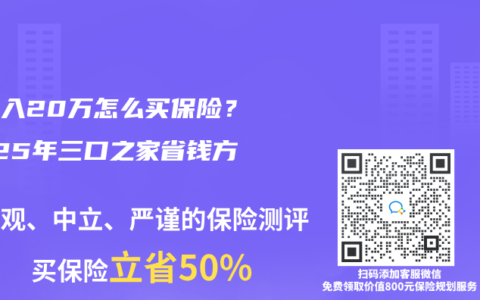 年收入20萬怎么買保險(xiǎn)？2025年三口之家省錢方案