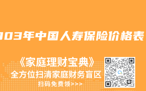 2003年中國人壽保險(xiǎn)價(jià)格表